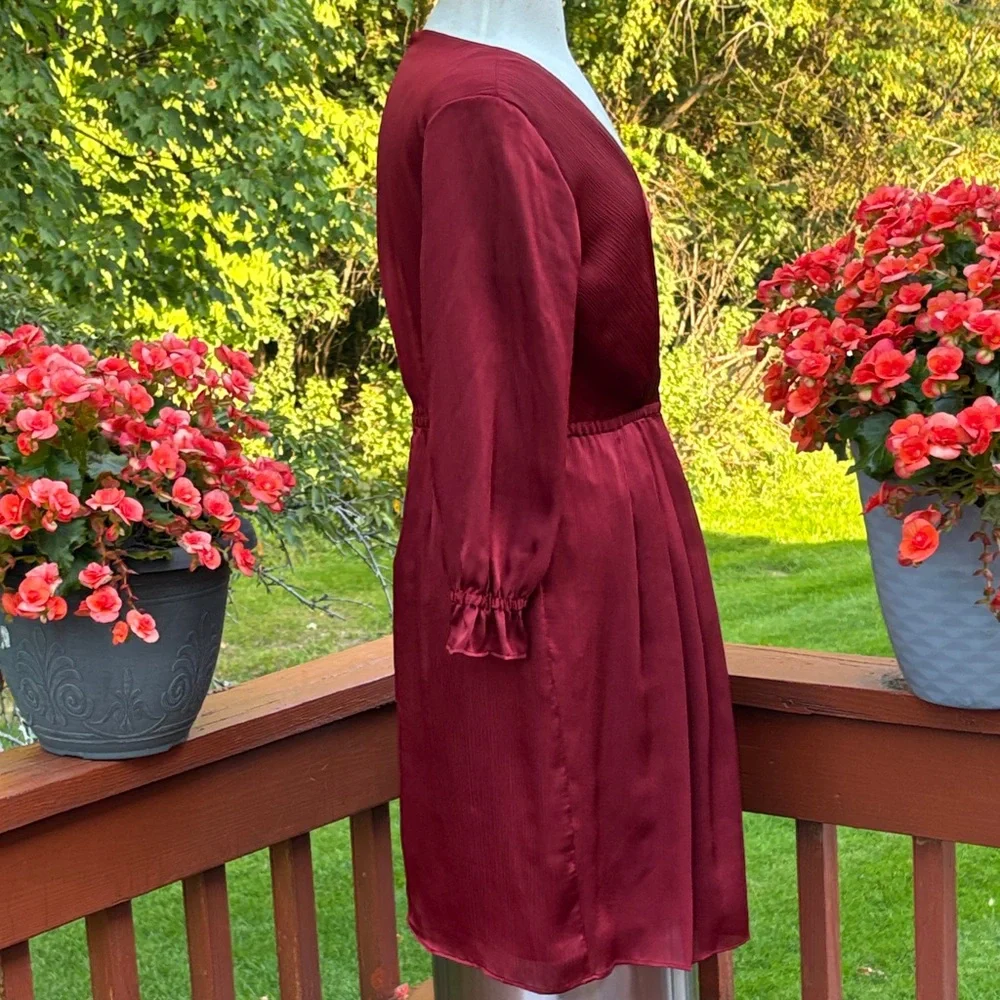 NWOT-Alex Marie Deep Red Long Sleeve Dress - Picture 4 of 13